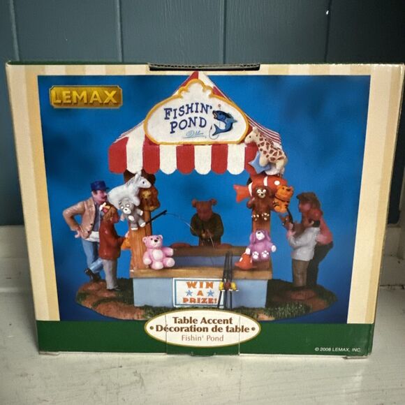 Lemax Fishing' Pond 83665 Carnival Village‎ Collection Accessory Fishing Kiosk